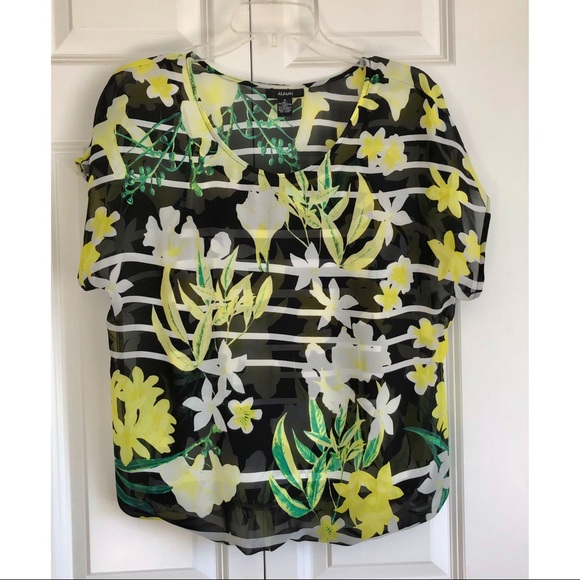 ALFANI WOMENS BLUSE TOP FLOWERED SIZE 6 , SLEEVELESS - Picture 1 of 5